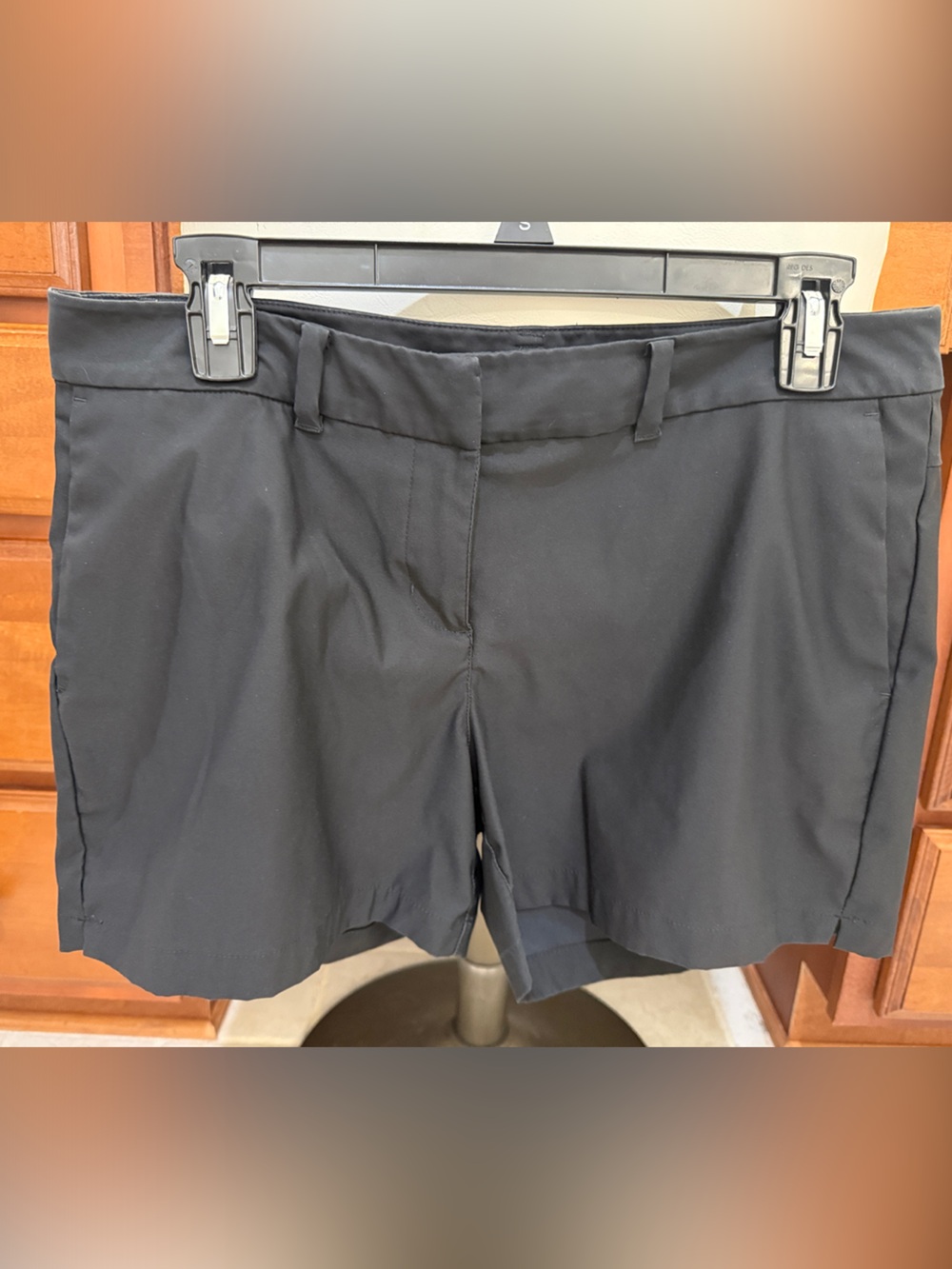 Nike Women's Black Flat-Front Performance Shorts